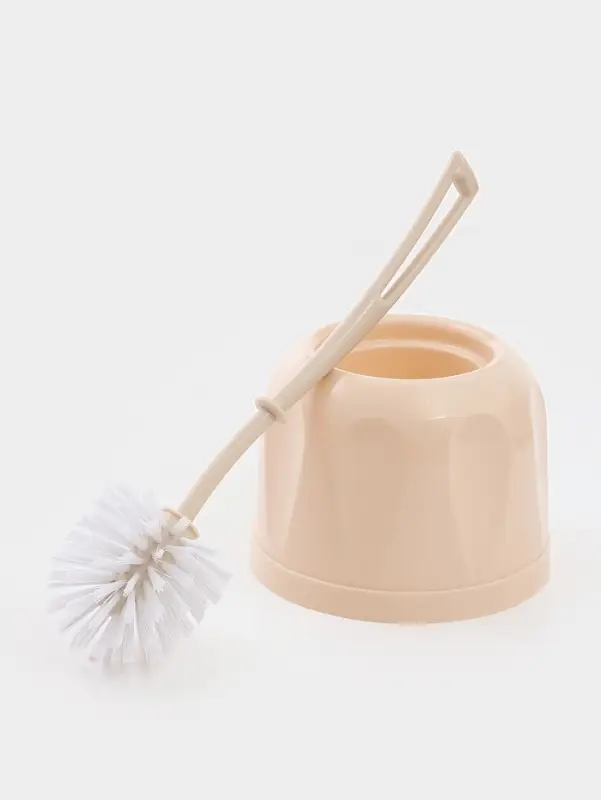 Ёршик для унитаза с подставкой Альтернатива, пластик, 16&times;16&times;36 см, бежевый