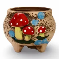 Декоративный горшок для цветов &laquo;Грибы&raquo;, 7&times;7&times;7 см, керамический, Greengo