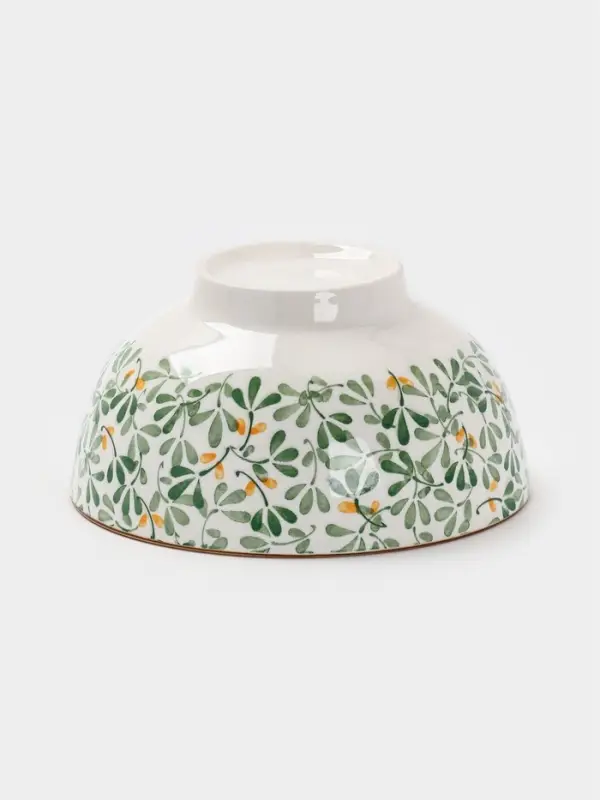 Салатник &laquo;Гармония лепестков&raquo;, 15.5&times;5.5 см, фарфор, белая, зелёная