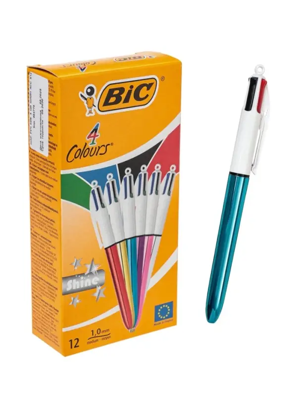 Ручка шариковая BIC, 4 цвета, автоматическая, многоцветная, 1.0 мм