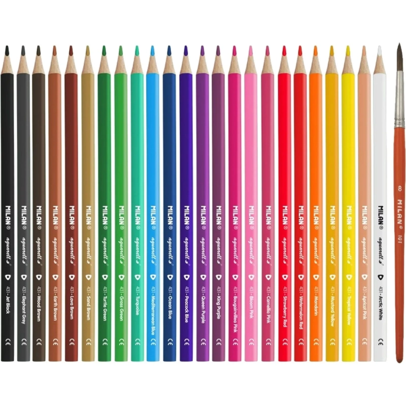 Карандаши акварельные цветные 24цв 3-гран Milan