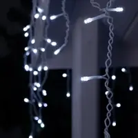 Гирлянда &laquo;Бахрома&raquo; 4&times;0.6 м, IP44, белая нить, 180 LED, свечение белое, 8 режимов, 220 В