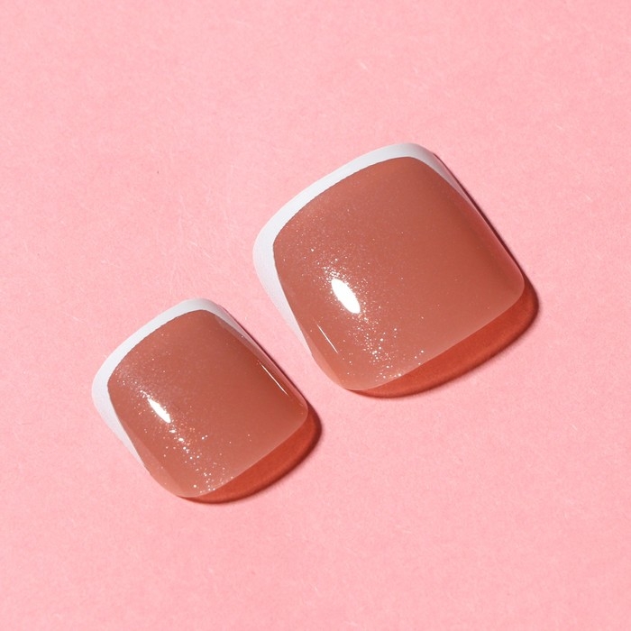 Накладные ногти для ног «Идеальный педикюр. Классический френч», 24 шт, клеевые пластины, цвет бежевый/белый Накладные ногти для ног «Идеальный педикюр. Классический френч», 24 шт, клеевые пластины, цвет бежевый/белый