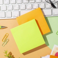 Стикеры Attache с клеев. краем 76х76, неон, оранж. 100л