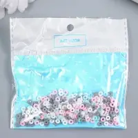 Бусины для творчества PVC "Колечки зефирные" набор ≈ 330 шт 0,1х0,4х0,4 см