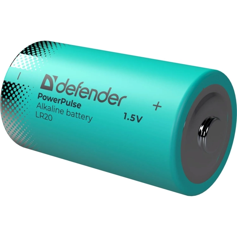 Батарейка DEFENDER алкалиновая LR20-2BL D, блистер, 2шт/уп PowerPulse