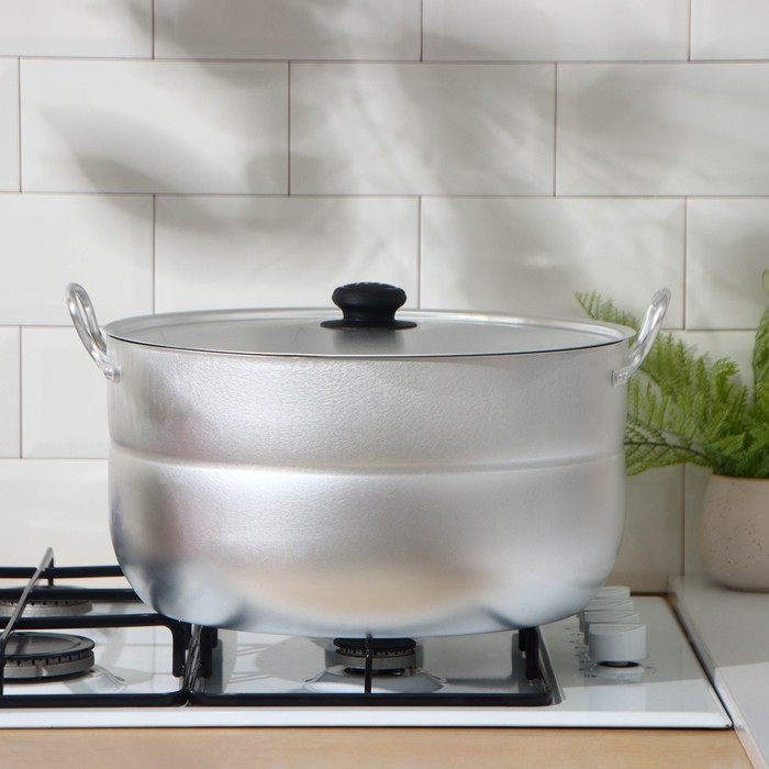 Кастрюля алюминиевая, 15 л, металлическая крышка Кастрюля алюминиевая, 15 л, металлическая крышка
