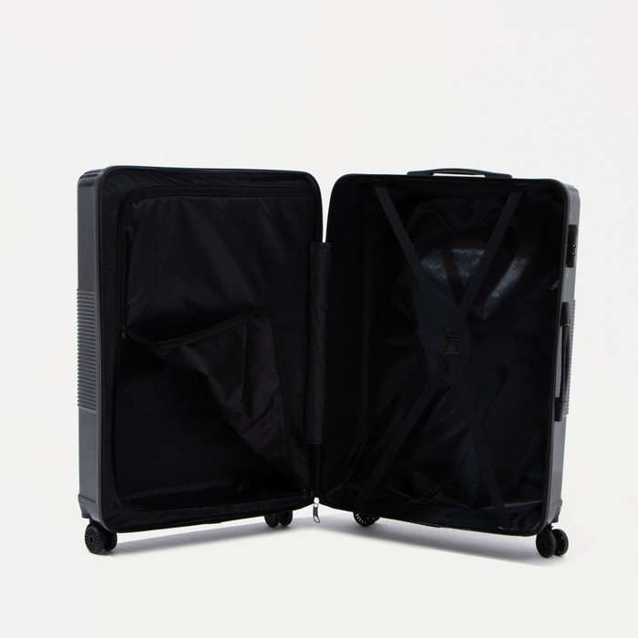 Чемодан большой 84 л (L), отдел на молнии, кодовый замок, цвет чёрный Чемодан большой 84 л (L), отдел на молнии, кодовый замок, цвет чёрный