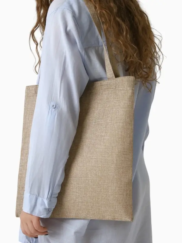 Сумка текстильная шопер на молнии, 33&times;0.5&times;38 см, бежевая