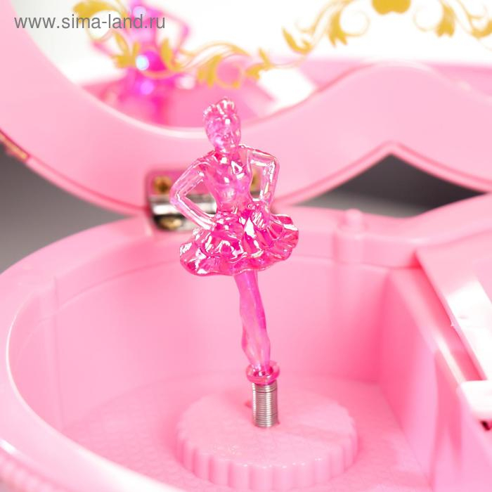 Шкатулка музыкальная механическая Шкатулка музыкальная механическая "Сердце в банте" 16х18х7,5 см МИКС