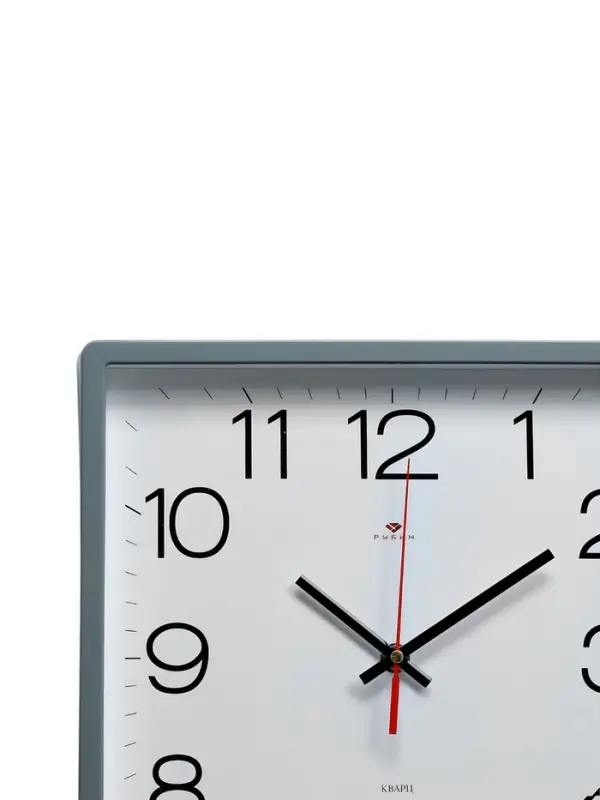 Часы настенные классические, бесшумные, плавный ход, 30&times;30 см, серые, от батарейки 1&times;АА