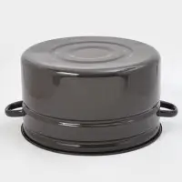 Бак эмалированный, 20 л, d=37.5 см, с крышкой, графитовый