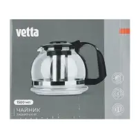 VETTA Чайник заварочный 1500мл, ситечко из нержавеющей стали, стекло, полипропилен