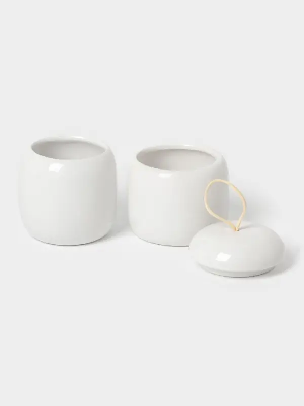 Аксессуары для ванной SAVANNA Monro, 4 предмета, мыльница, дозатор для мыла 450 мл, стакан, баночка, белые