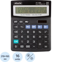 Калькулятор настольный Attache AF-888 16 разрядный черный 210x165x48 мм