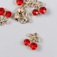 Декор для творчества металл, стразы "Спелая вишенка" 1,5х1,7 см Декор для творчества металл, стразы "Спелая вишенка" 1,5х1,7 см