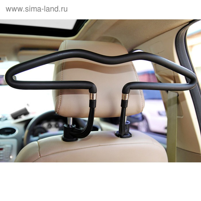 Плечики с креплением на подголовник, в пвх оплетке, чёрный Плечики с креплением на подголовник, в пвх оплетке, чёрный