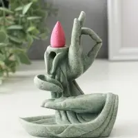 Подставка под благовония песчаник "Мудра Витарка - Колесо учения" 5,5х10,3х11,5 см