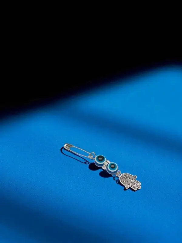 Булавка-оберег &laquo;Защита от сглаза&raquo;, 2.2 см, синяя в серебре