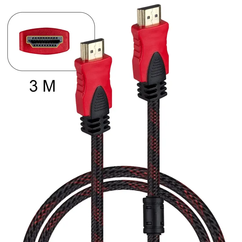 Кабель HDMI 3M 1.4V HDTV красный+черный