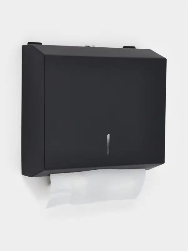 Диспенсер для бумажных полотенец в листах Stölz, 28.5×26.5×10 см, нержавеющая сталь, чёрный Диспенсер для бумажных полотенец в листах Stölz, 28.5×26.5×10 см, нержавеющая сталь, чёрный