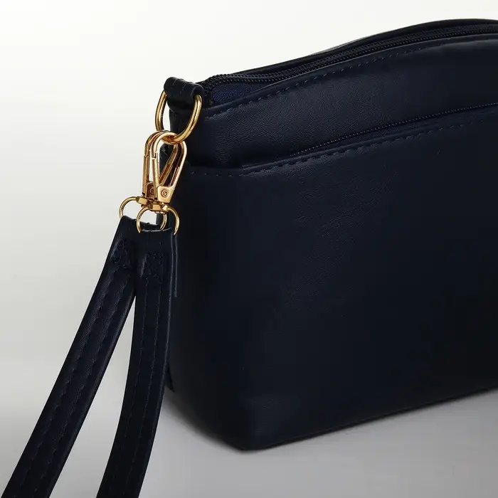 Сумка женская кросс-боди на молнии, 23&times;9&times;15 см, тёмно-синяя