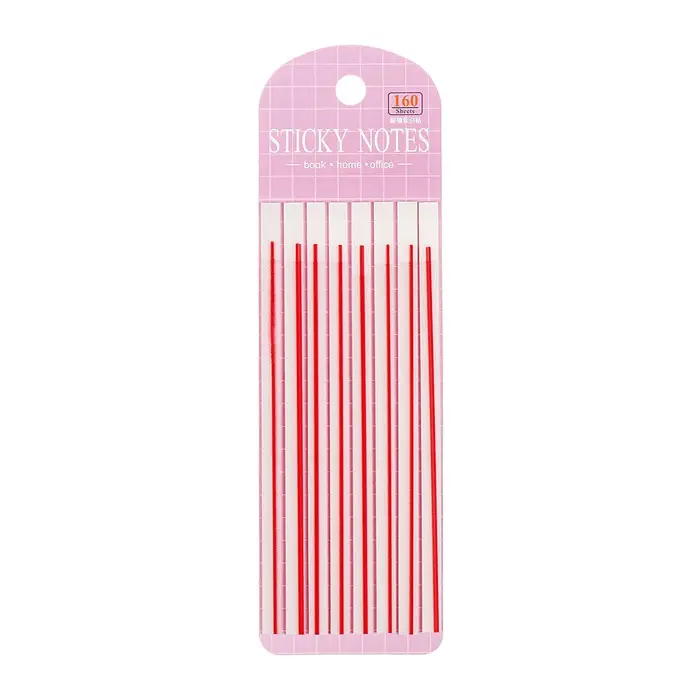 Блок-закладка с липким краем, розовый, 8 блоков по 20 штук, 140&times;6 мм