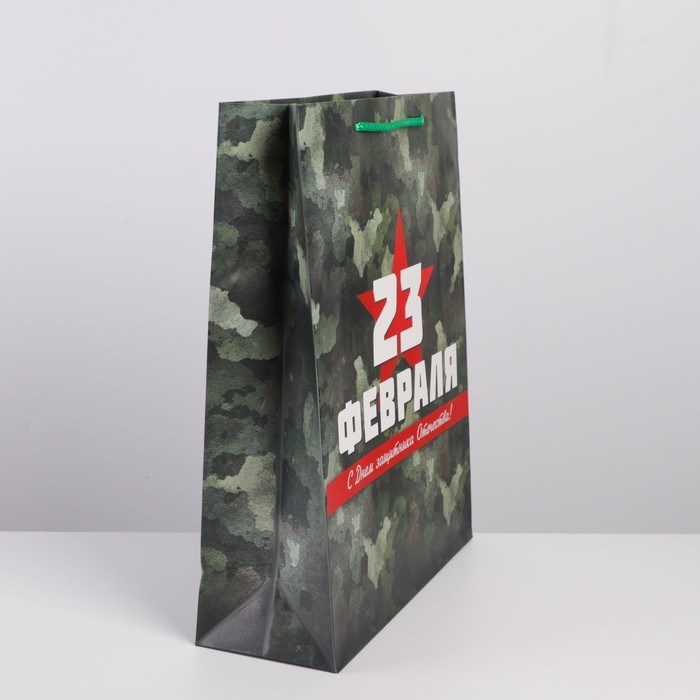 Пакет подарочный ламинированный вертикальный, упаковка, &laquo;Отечество&raquo;, L 31 х 40 х 11,5 см