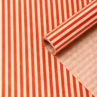 Бумага упаковочная крафт &laquo;Полосы красные&raquo;, 0.68&times;10&plusmn;5% м, 60 г