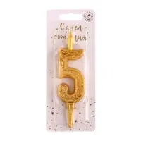 Свеча для торта &laquo;Цифра 5&raquo;, 10.2 см