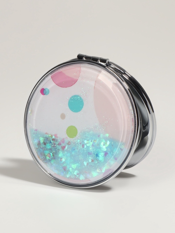 Зеркало складное «Круги», d = 7,2 см, с увеличением, цвет МИКС