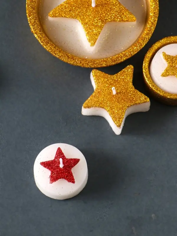 Набор свечей &laquo;Звёзды и подсвечник&raquo;, 7 шт., 15.8&times;16.8&times;3.3 см