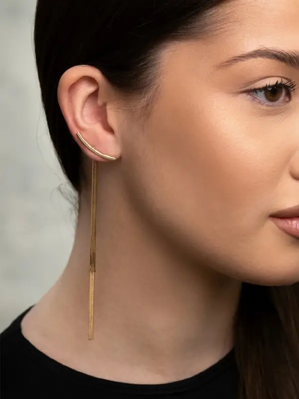 Серьги висячие &laquo;Дуга. Водопад&raquo;, цвет золото, 11 см