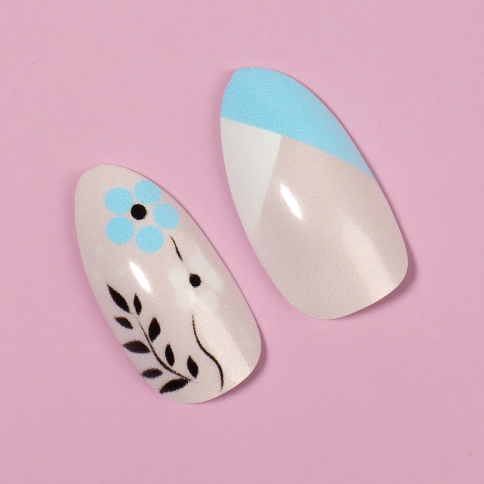 Накладные ногти &laquo;Нежная весна&raquo;, 12 шт, с клеевыми пластинами, форма миндаль, разноцветные