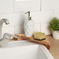 Угловая деревянная полка - подставка Adelica, 28&times;20&times;5 см, берёза