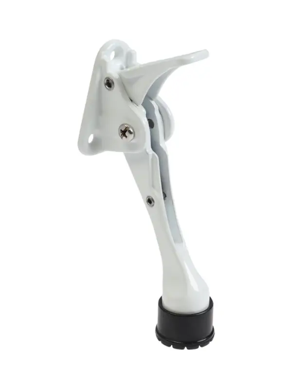 Фиксатор дверной LOCKLAND “козья ножка”, с автоподъемом, цвет белый Фиксатор дверной LOCKLAND “козья ножка”, с автоподъемом, цвет белый