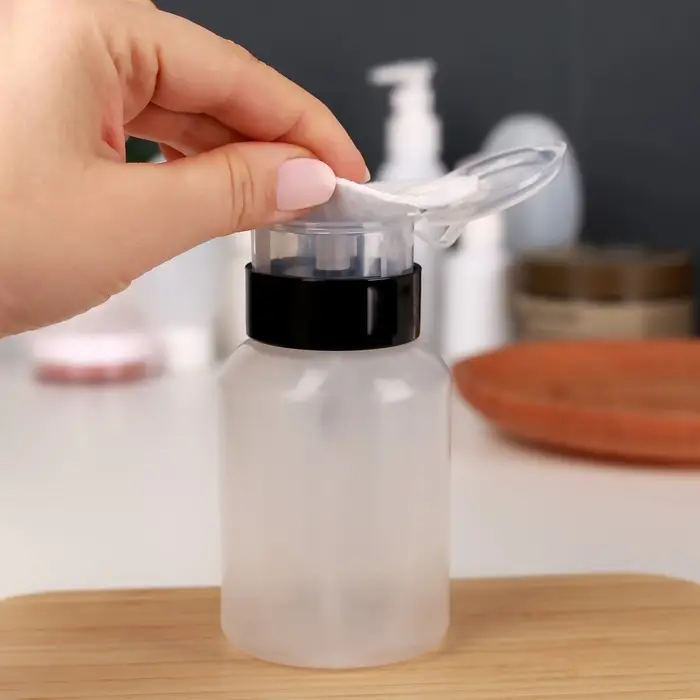 Флакон с помпой, 250 мл, чёрный, прозрачный