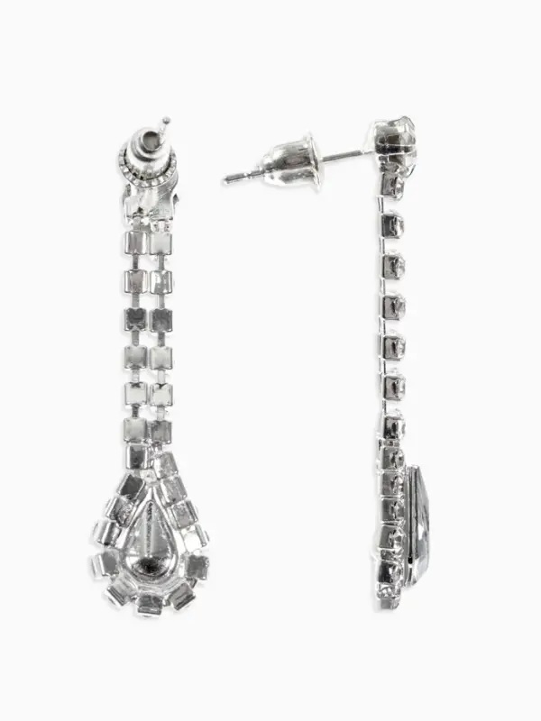 Набор 2 предмета: серьги, колье &laquo;Листопад&raquo;, капли, белый в серебре, 45 см