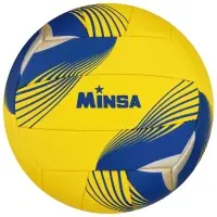 Волейбольный мяч MINSA, машинная сшивка, 18 панелей, р. 5, PU, МИКС