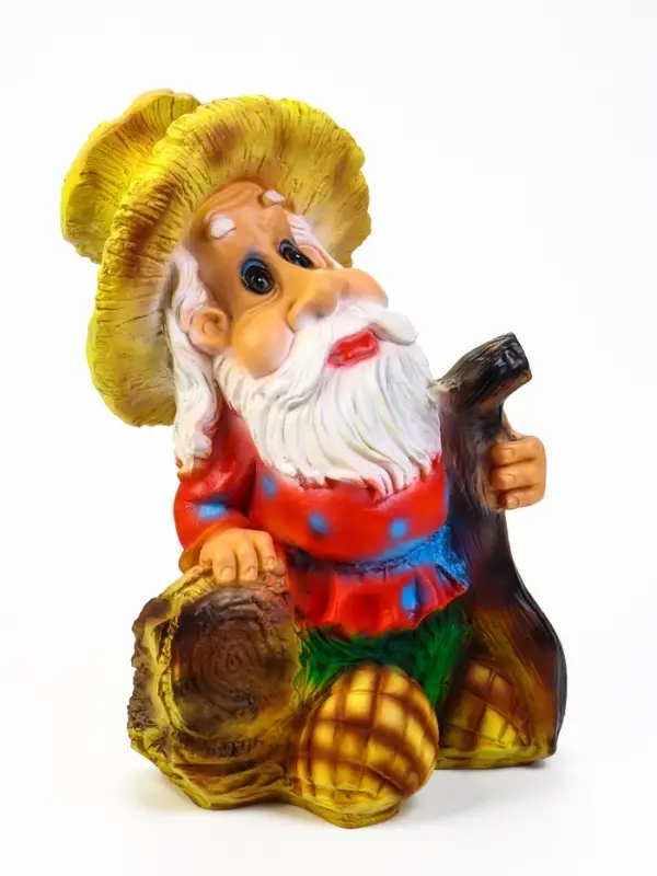 Садовая фигура из полистоуна &laquo;Гном - лесовик&raquo;, 49&times;27&times;35 см