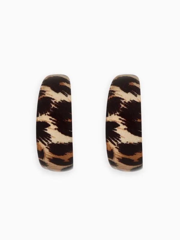 Серьги-кольца &laquo;Танзания&raquo;, тёмный леопард, d=3.5 см, цветные