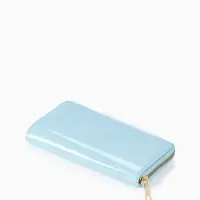 Кошелёк женский на молнии, 20&times;2&times;10 см, лаковый, голубой