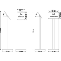 Стойка напольная Attache рекл наклон клик-рамка А4 Рандеву вертик/горизонт