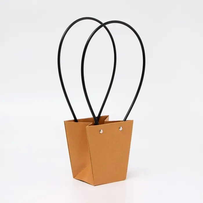 Сумка для цветов крафт влагостойкая, 12&times;12 - 8&times;8 - 12.5 см