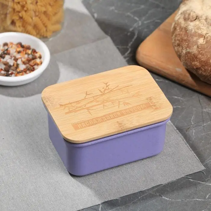 Контейнер с бамбуковой крышкой «Наслаждайся вкусом», 400 мл Контейнер с бамбуковой крышкой «Наслаждайся вкусом», 400 мл