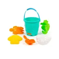 Набор игрушек для песочницы, 6 предметов: ведро, лопатка, 4 формочки
