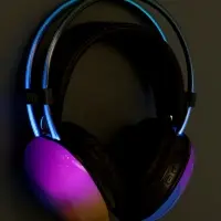 Наушники беспроводные, полноразмерные, Mybit W-33, RGB подсветка, Bluetooth 5.3, 800 мАч, Type-C, RGB подсветка, чёрные