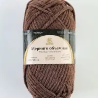 Пряжа &laquo;Меринго объемная&raquo; меринос 20%, п/т. шерсть 20%, акрил 56%, лайкра 4% 90 м/150 г (101 капучино)