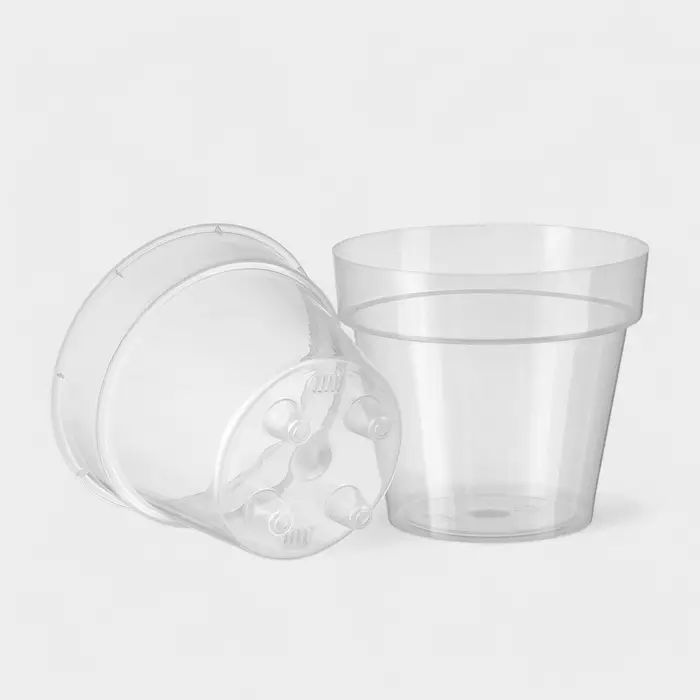 Кашпо для цветов со вставкой Plast-Avenue &laquo;Порто&raquo;, 1 л, пластик, прозрачное