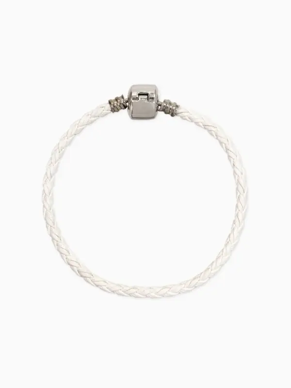 Браслет-основа для шармов &laquo;Бусинка&raquo;, L=18 см, белый в серебре